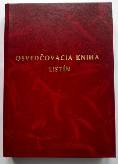 Osvedčovacia kniha na overenie listín - 100 listová - 6 riadkov