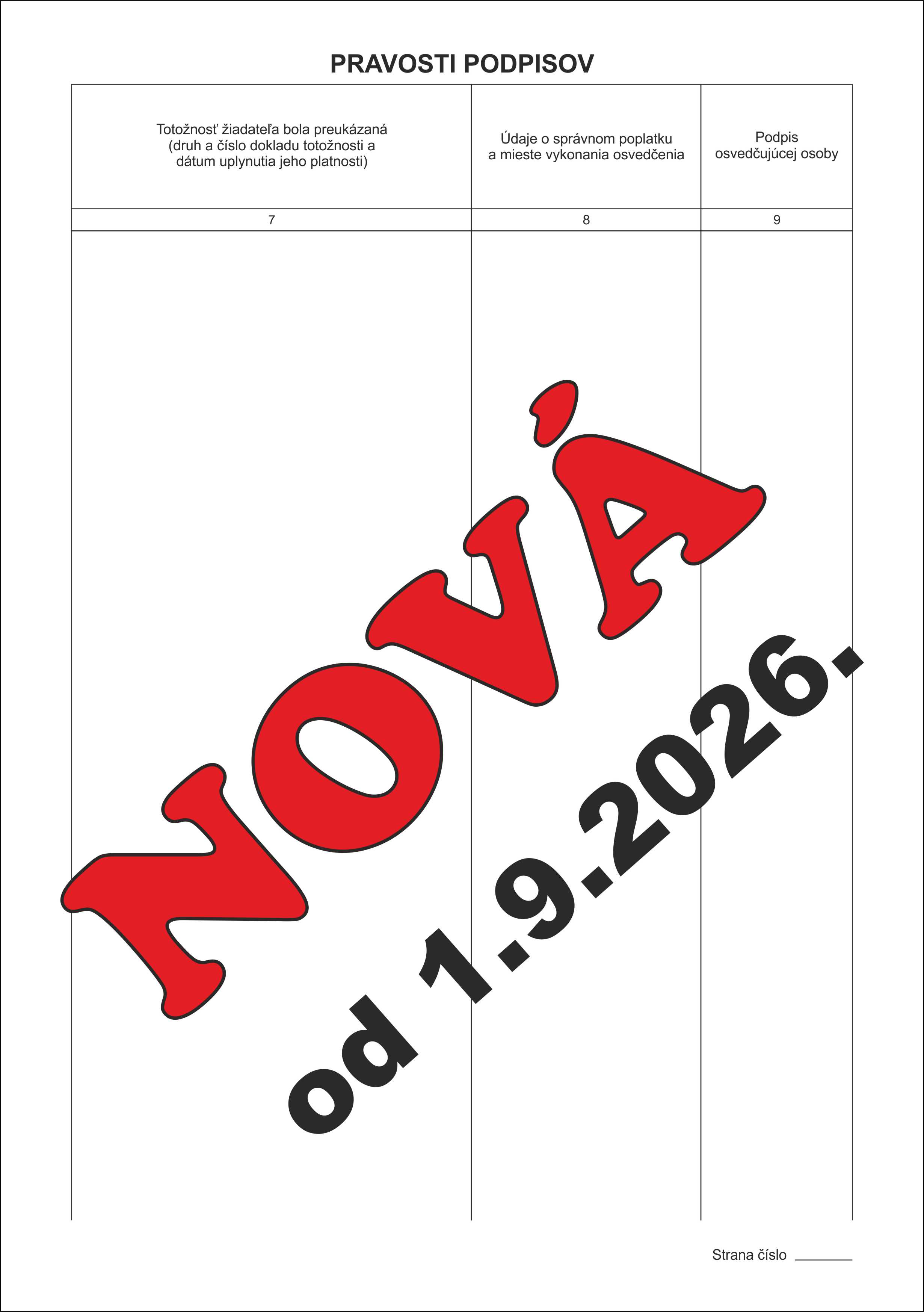 NOVÁ - Osvedčovacia kniha pravosti podpisov - 100 listová - bez riadkov