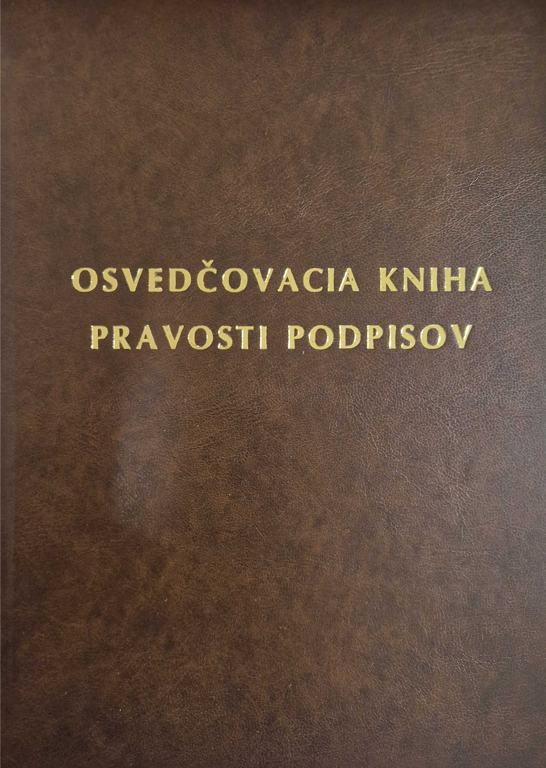 NOVÁ - Osvedčovacia kniha pravosti podpisov - 100 listová - bez riadkov