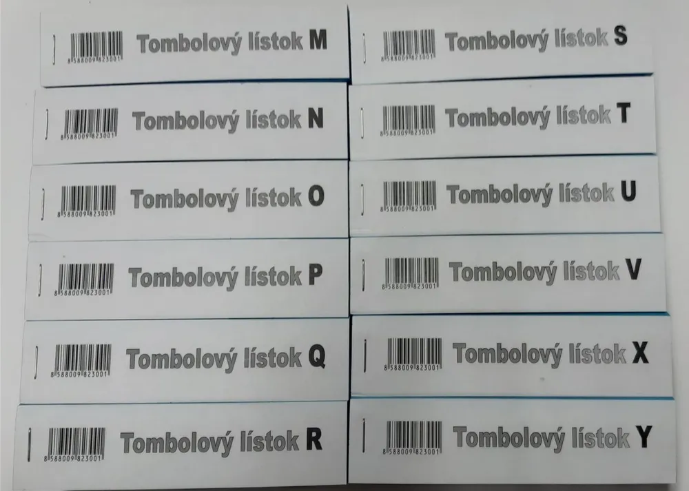 Tombolový lístok 1 blok (Vlastný výber)